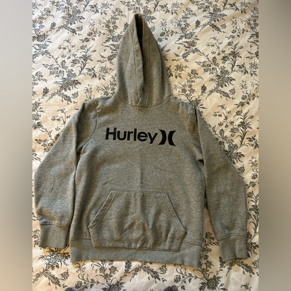 Hurley Gray Hoodie Kids Size 10/12 Excellent Condition